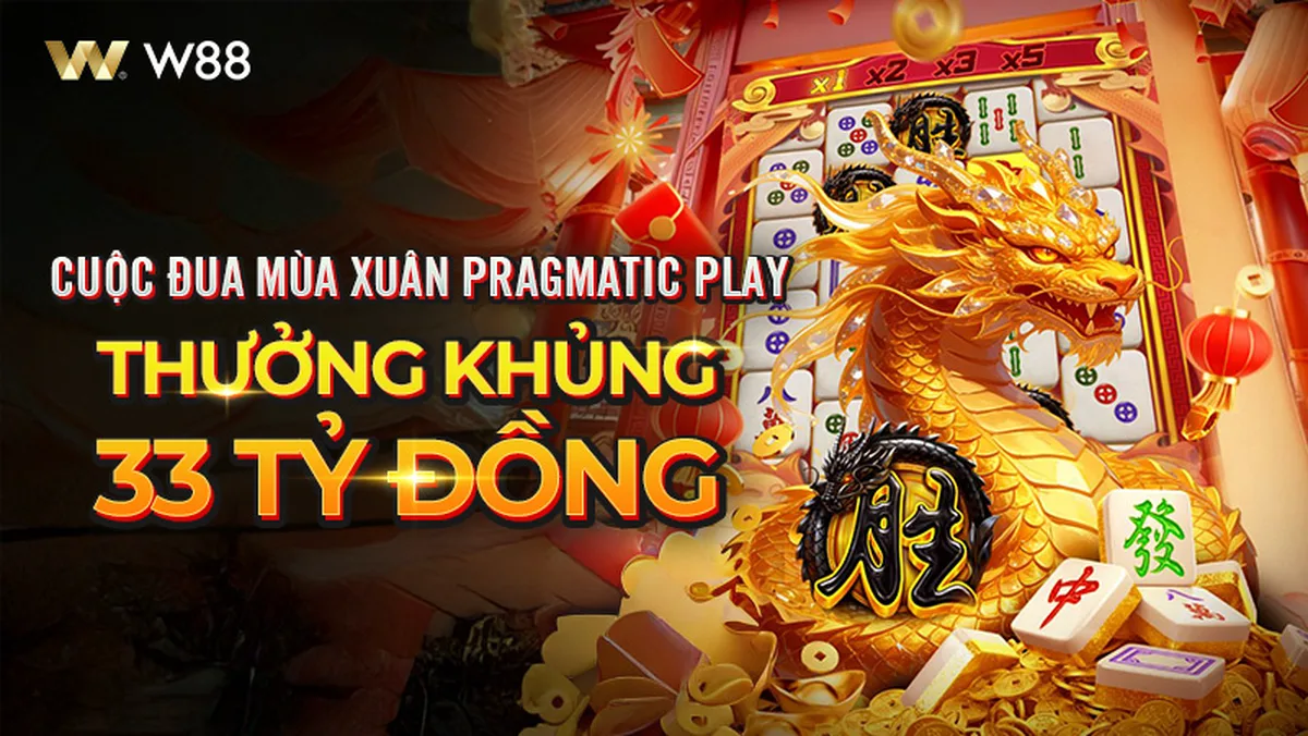 Cuộc Đua Mùa Xuân – Pragmatic Play Banner giải đấu Cuộc Đua Mùa Xuân của Pragmatic Play trên W88 với tổng thưởng hơn 33 tỷ đồng
